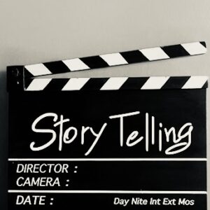 Clap de cinéma avec le titre "Story Telling" à La maison du cinéma Toulouse.